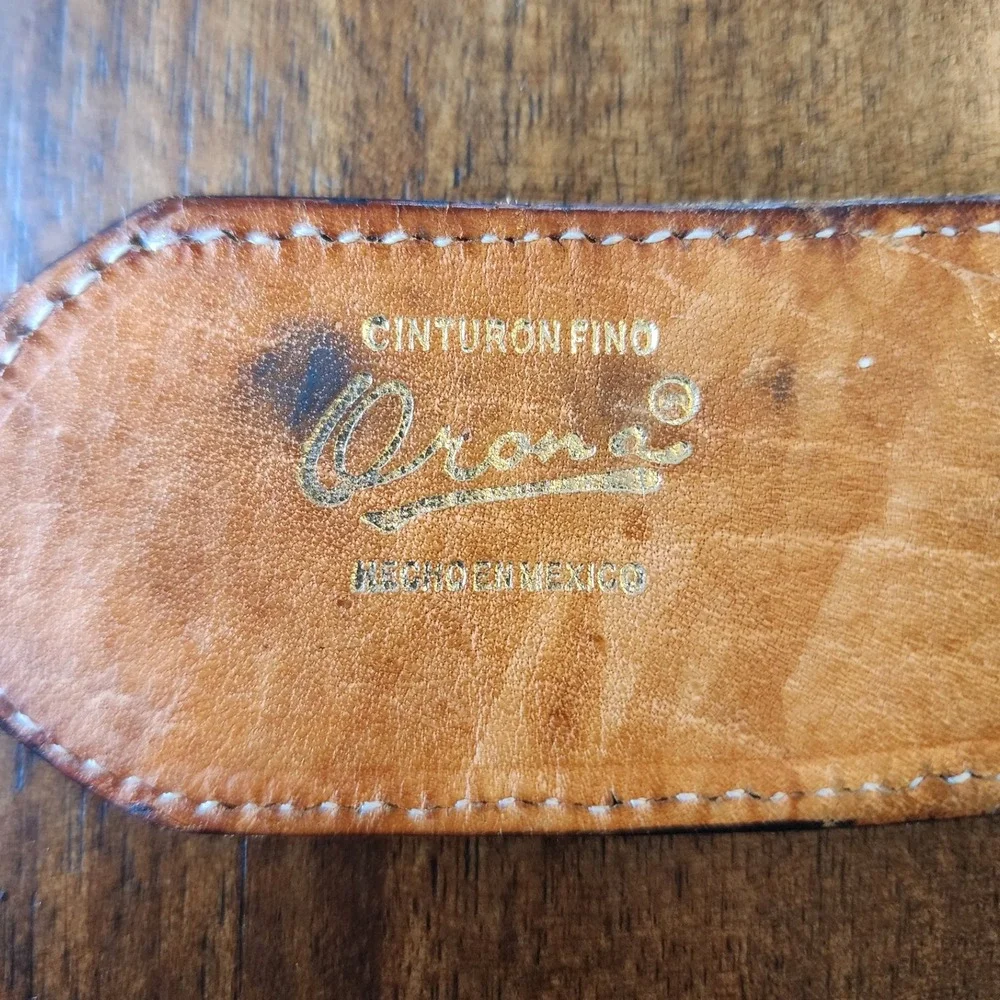 Orona 3D Belt Co 44 Western Arrow Embroidered Canvas Leather Belt Mexico. Rodeo